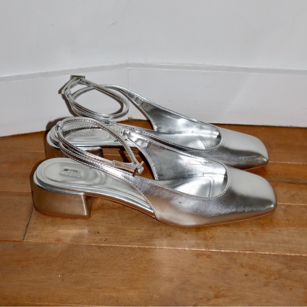 Zara Silver Heels with Sleek Design